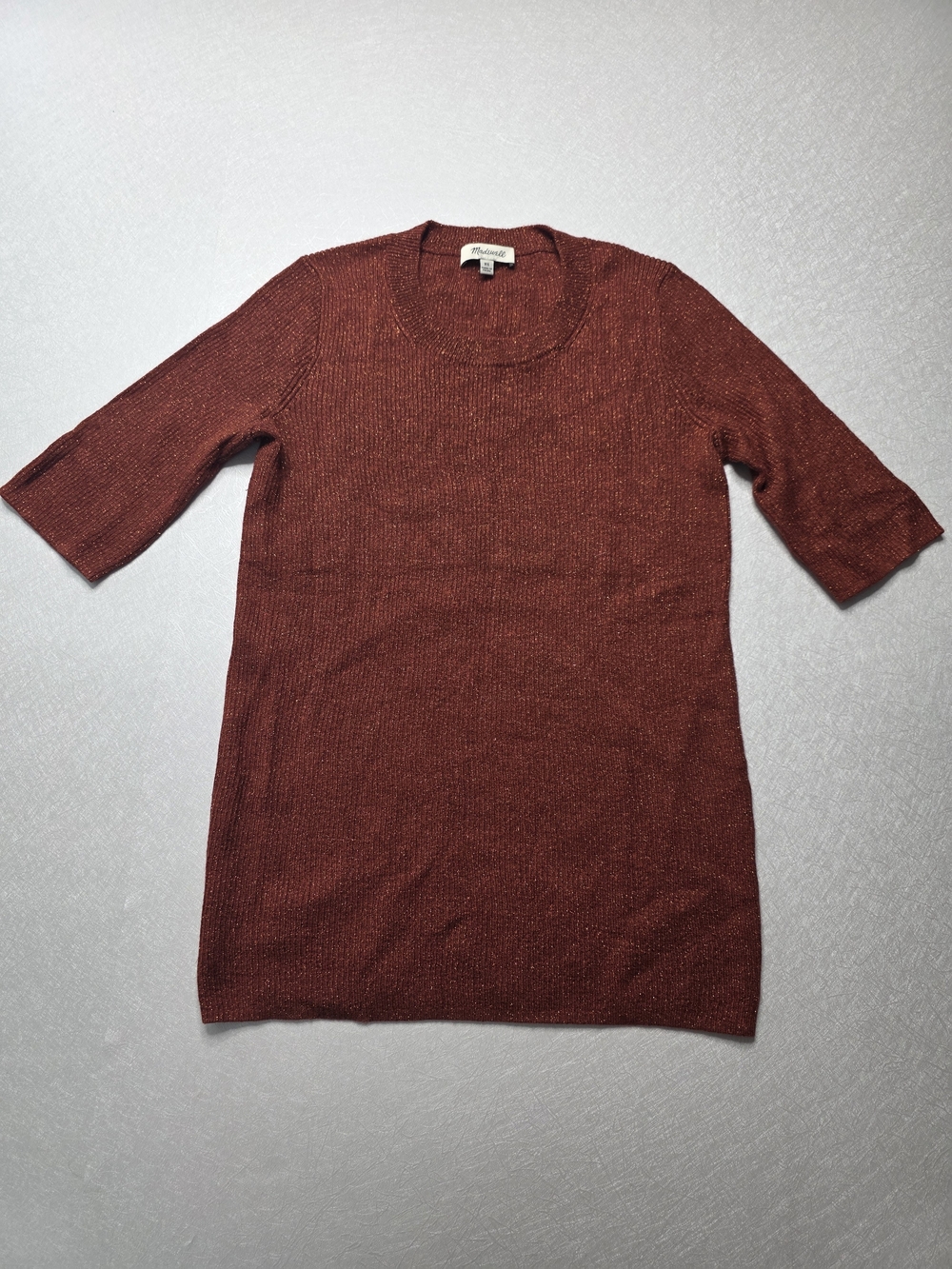 Madewell Evening Sparkle Ribbed Sweater, size XS